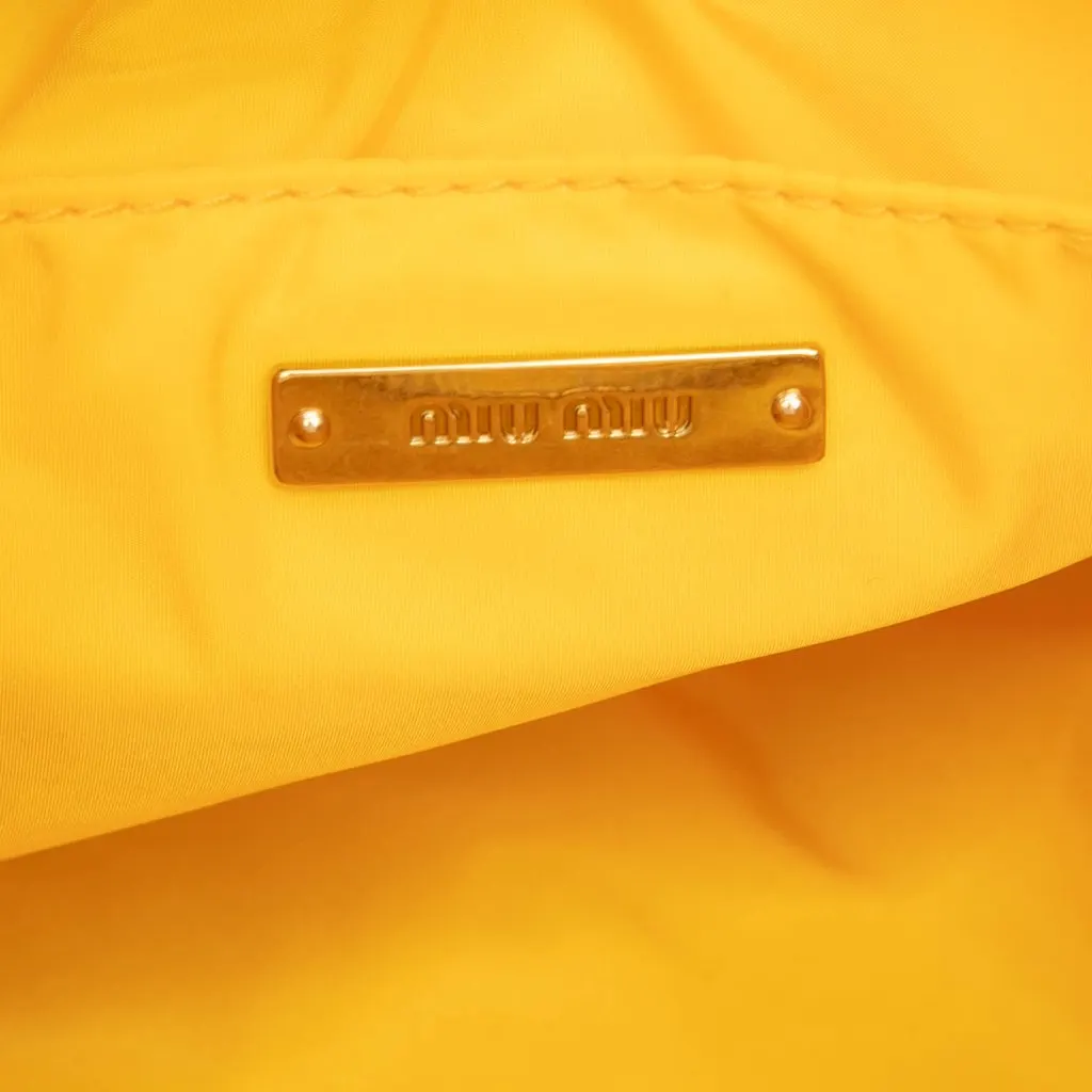 Miu Miu Matelasse Tessuto Wander Hobo Yellow Very good - Box View