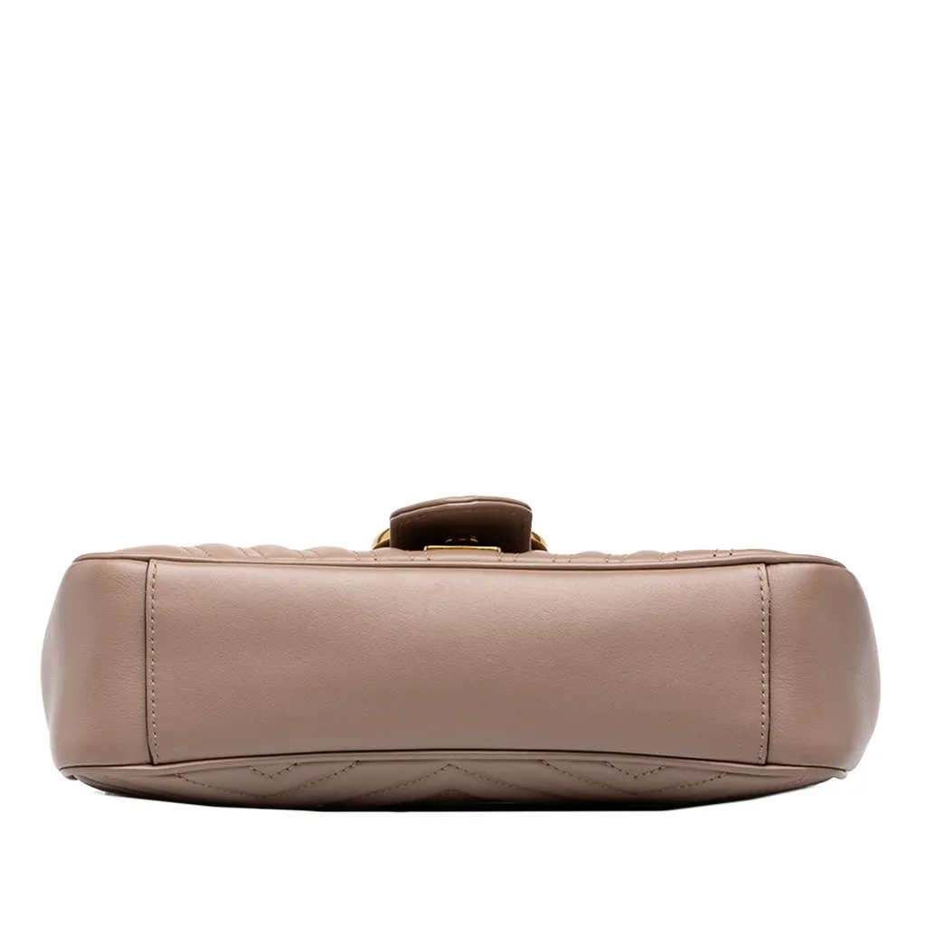 Gucci Medium GG Marmont Matelasse Calfskin Shoulder Bag Brown Leather Very good - Inside View
