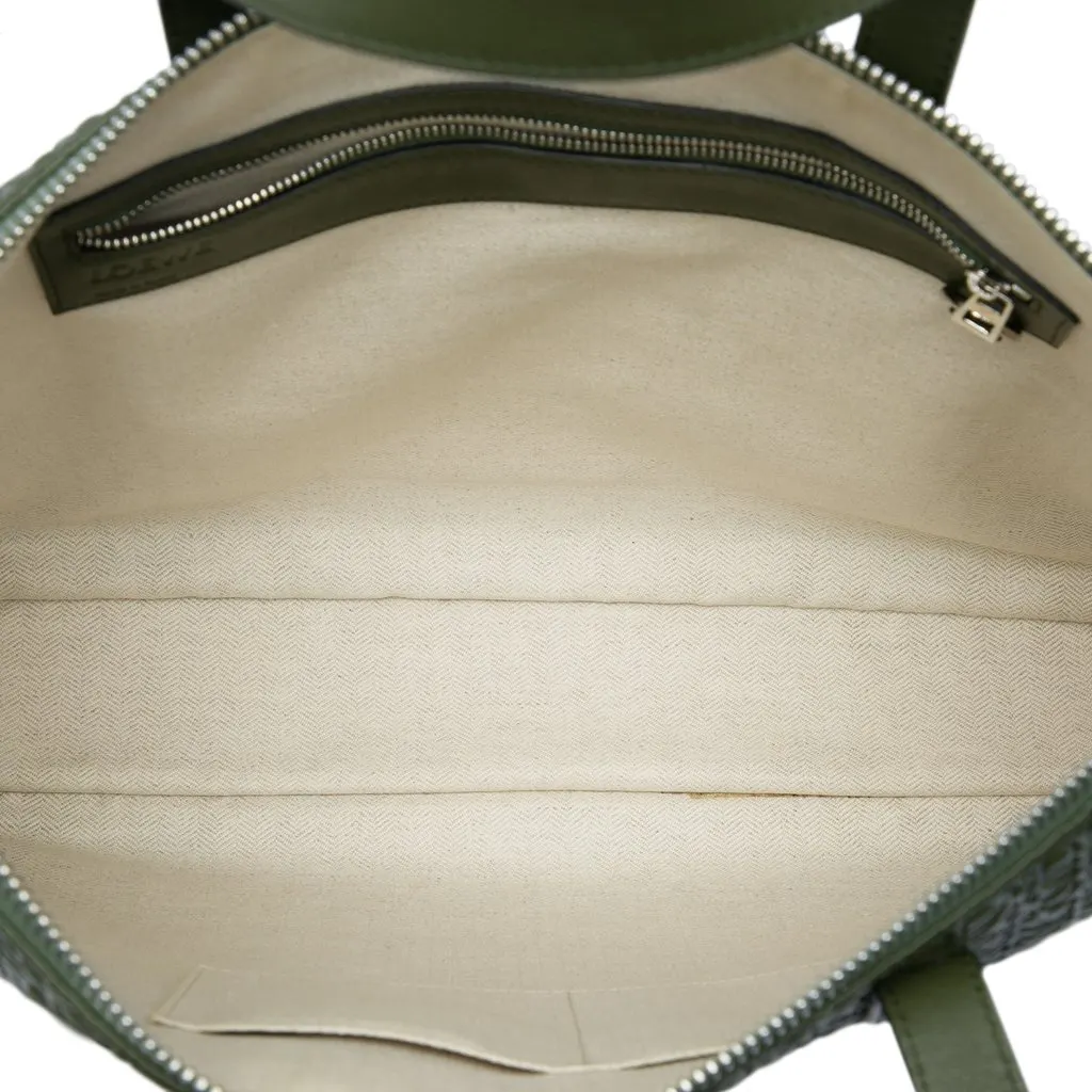 Loewe Anagram Embossed Leather Toledo Briefcase Green Leather Very good - Model View