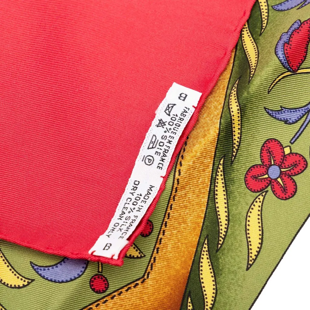 Hermès Festival Silk Scarf 90 Red Silk Good - Model View