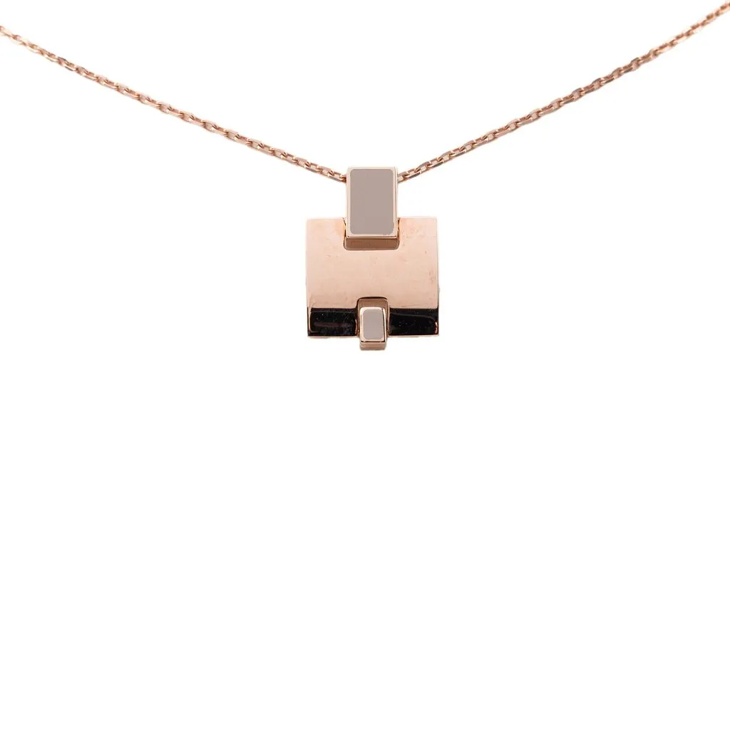 Hermès Gold Plated and Enamel Eileen Pendant Necklace Gold Metal Very good - Front View
