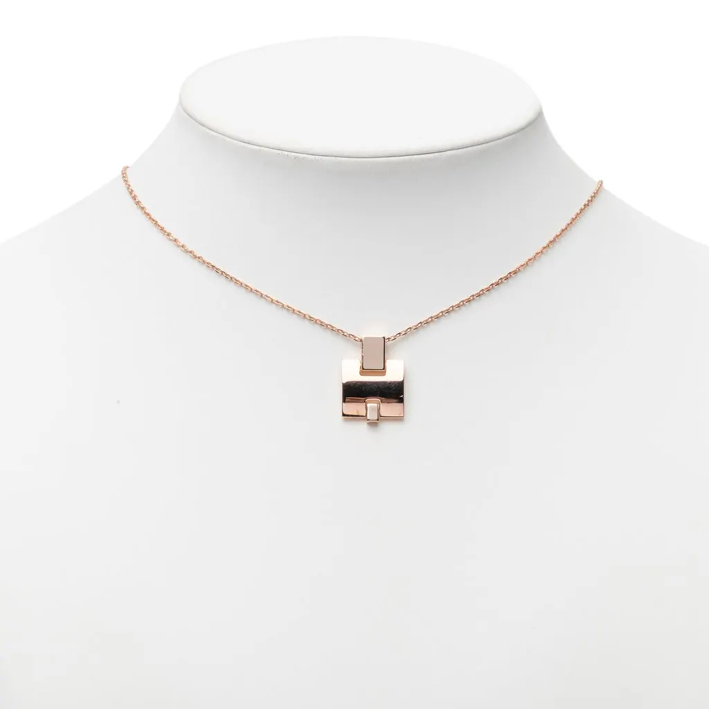 Hermès Gold Plated and Enamel Eileen Pendant Necklace Gold Metal Very good - Box View
