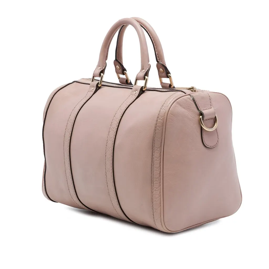 Gucci Medium Microguccissima Trimmed Calfskin Joy Boston Bag Brown Leather Good - Back View