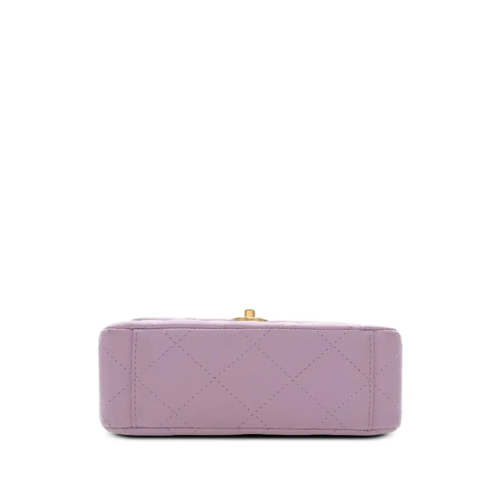 Chanel Mini Quilted Caviar 31 Rue Cambon Top Handle Bag Purple Leather Very good - Inside View