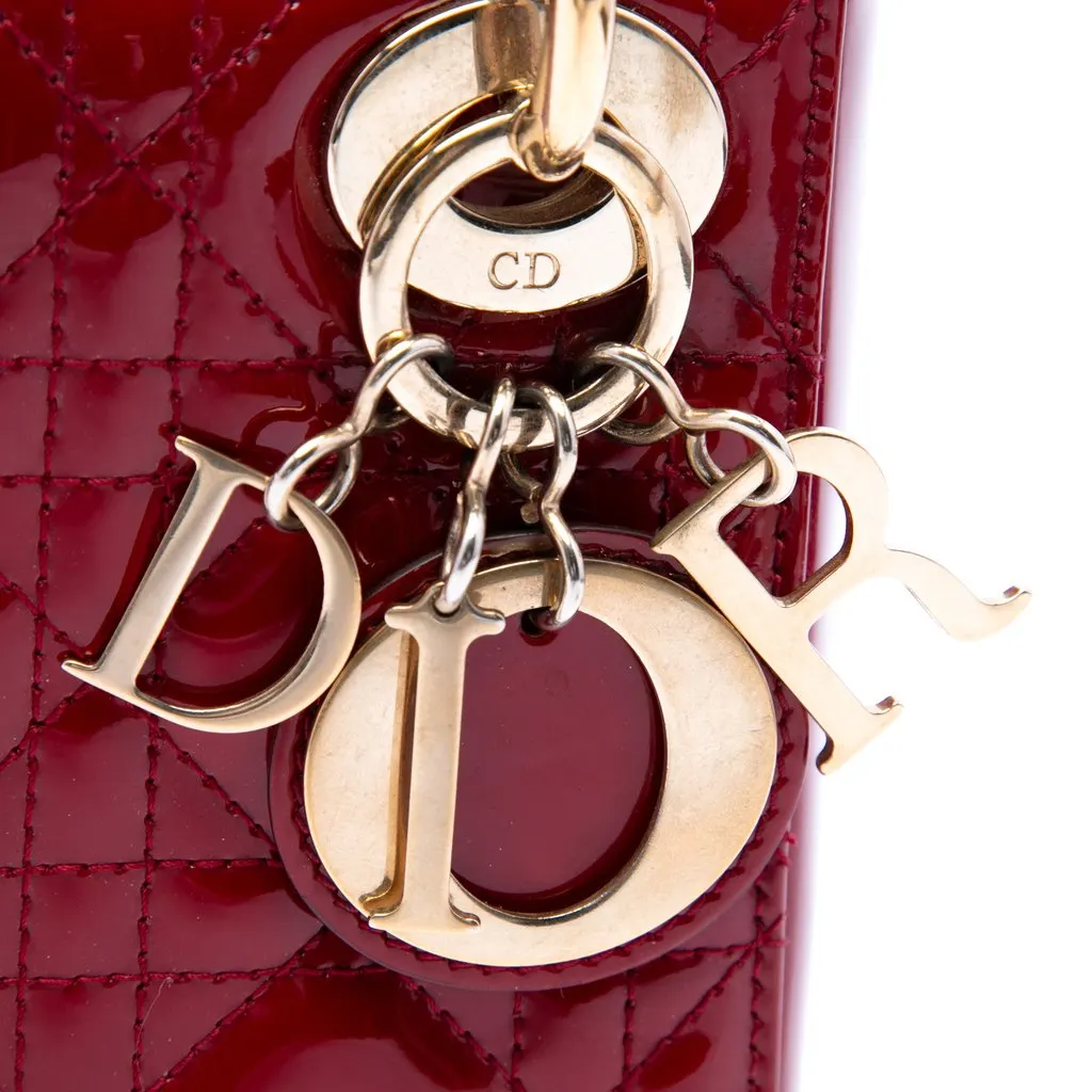 Dior Mini Patent Cannage Lady Dior Red Leather Very good - Box View