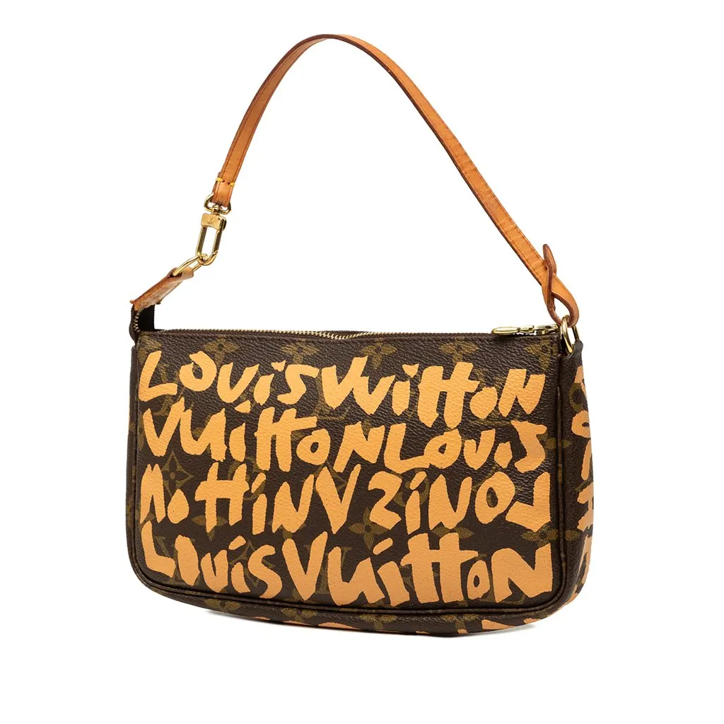 Louis Vuitton Stephen Sprouse Monogram Graffiti Pochette Accessoires Brown Canvas Very good - Back View