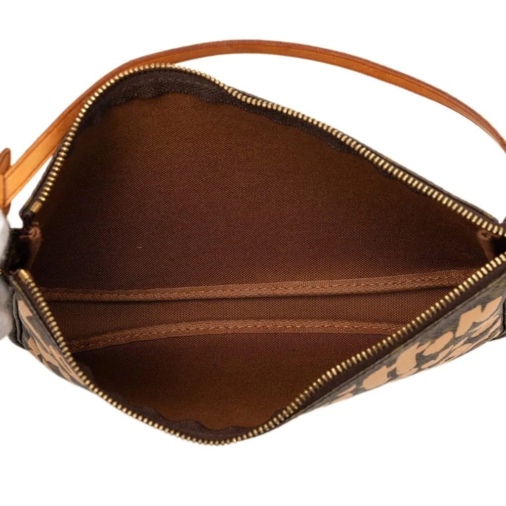 Louis Vuitton Stephen Sprouse Monogram Graffiti Pochette Accessoires Brown Canvas Very good - Model View