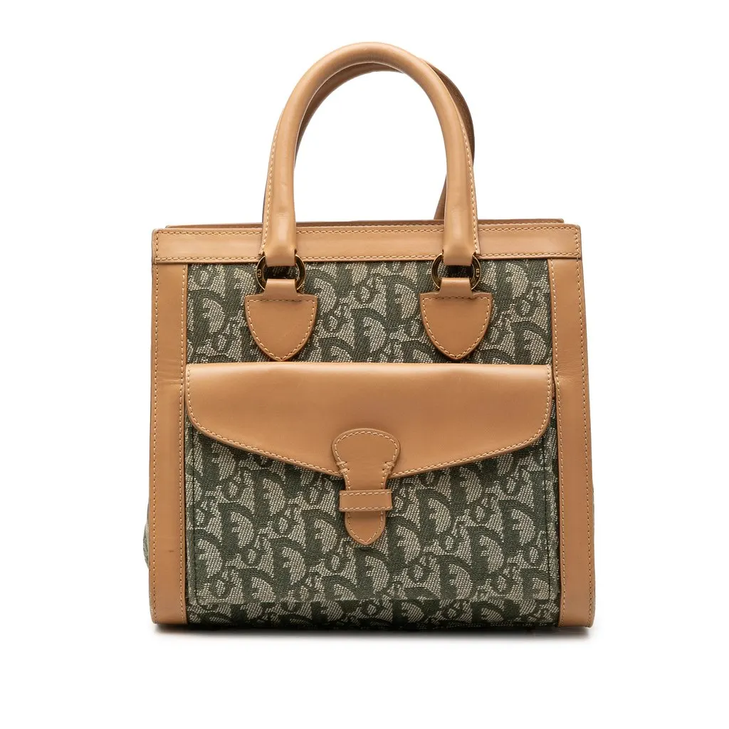Dior Diorissimo Trotter Canvas Pocket Tote Green Very good - Front View