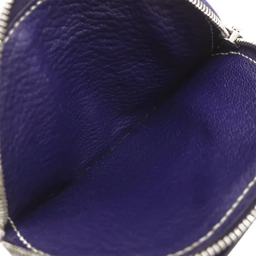 Hermès Chevre Mysore In The Loop Coin Pouch Blue Leather Very good - Box View