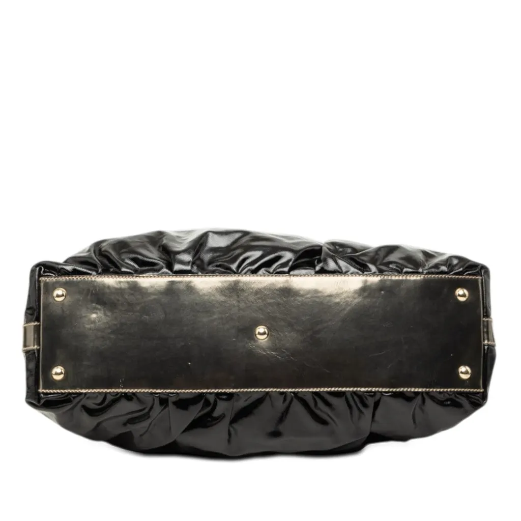 Gucci Coated Canvas Bamboo Dialux Pop Satchel Black Very good - Inside View