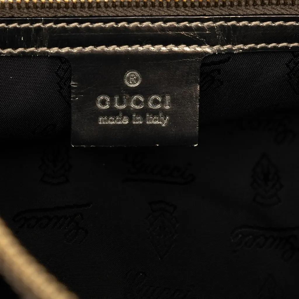 Gucci Coated Canvas Bamboo Dialux Pop Satchel Black Very good - Box View
