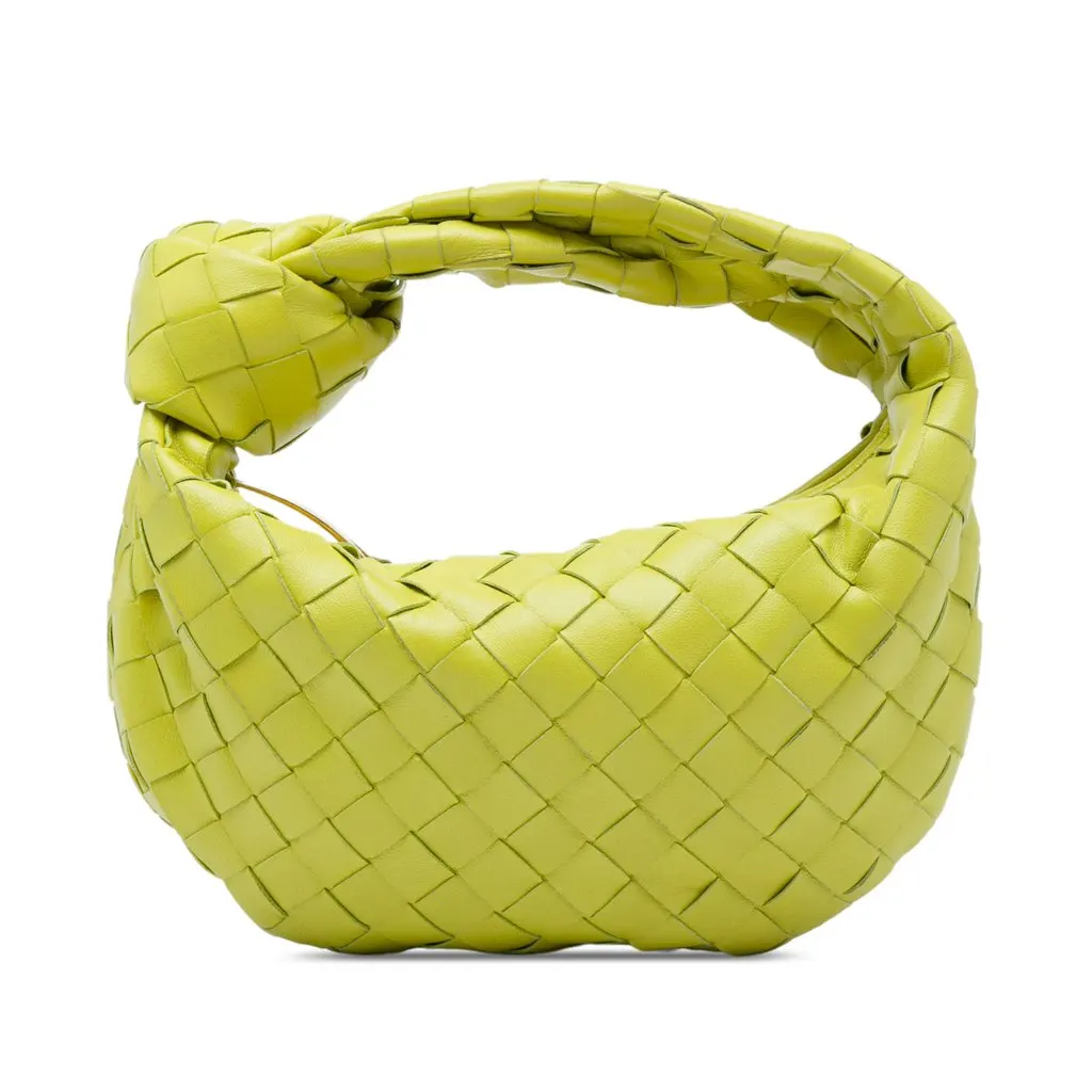 Bottega Veneta Mini Nappa Intrecciato Jodie Yellow Leather Very good - Front View