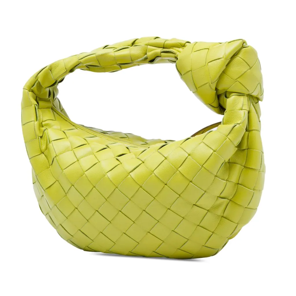 Bottega Veneta Mini Nappa Intrecciato Jodie Yellow Leather Very good - Back View