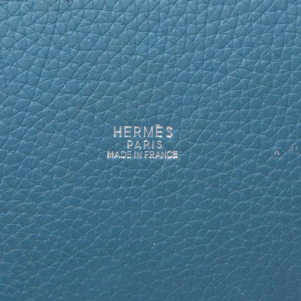 Hermès Clemence Mangeoire Bucket PM Blue Leather Very good - Box View