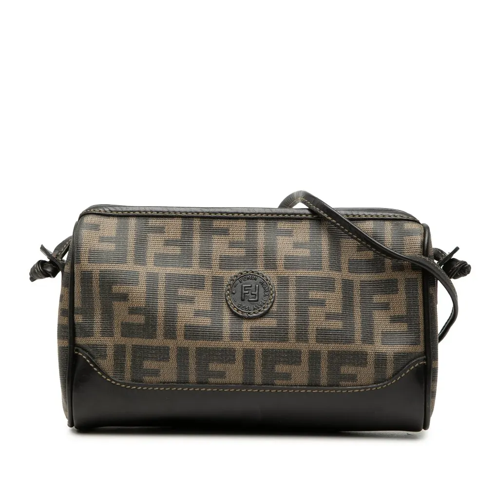 Fendi Zucca Coated Canvas Crossbody Brown Very good - Front View