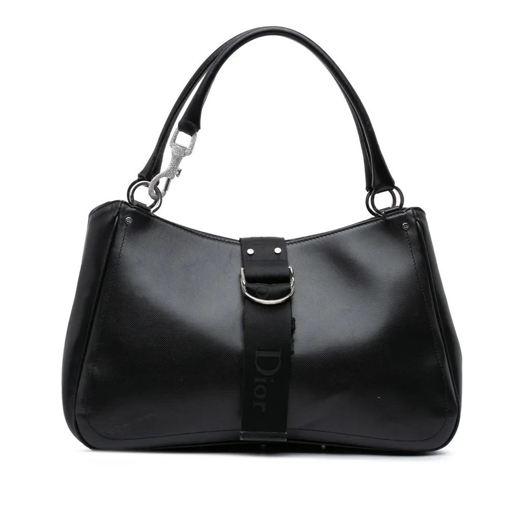 Dior Coated Canvas Crystal Hardcore Handbag Black Very good - Front View