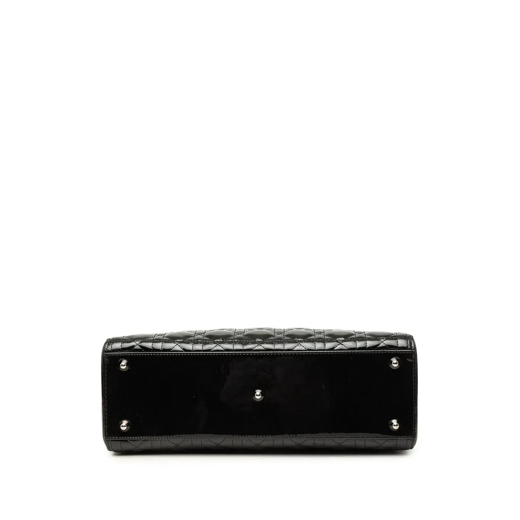Dior Large Patent Cannage Lady Dior Black Leather Very good - Inside View