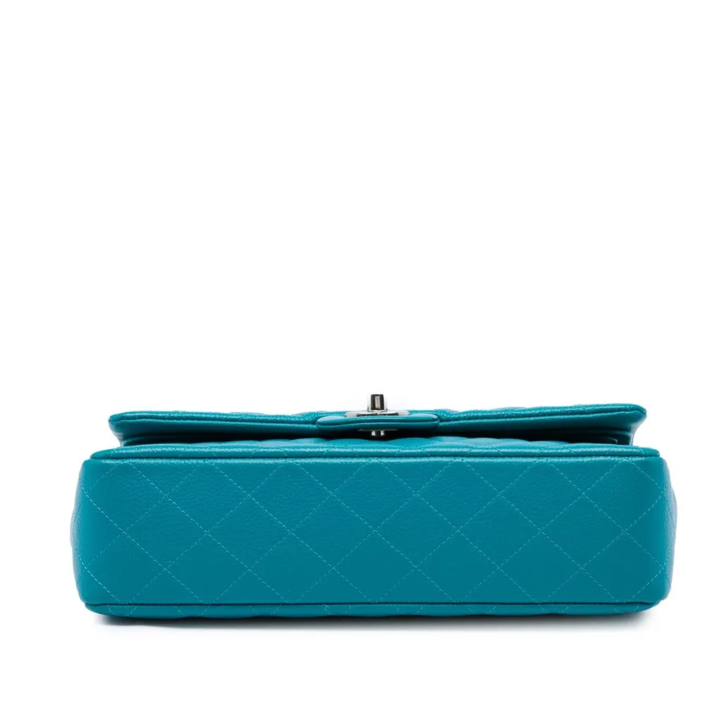 Chanel Medium Classic Iridescent Caviar Double Flap Blue Leather Very good - Inside View