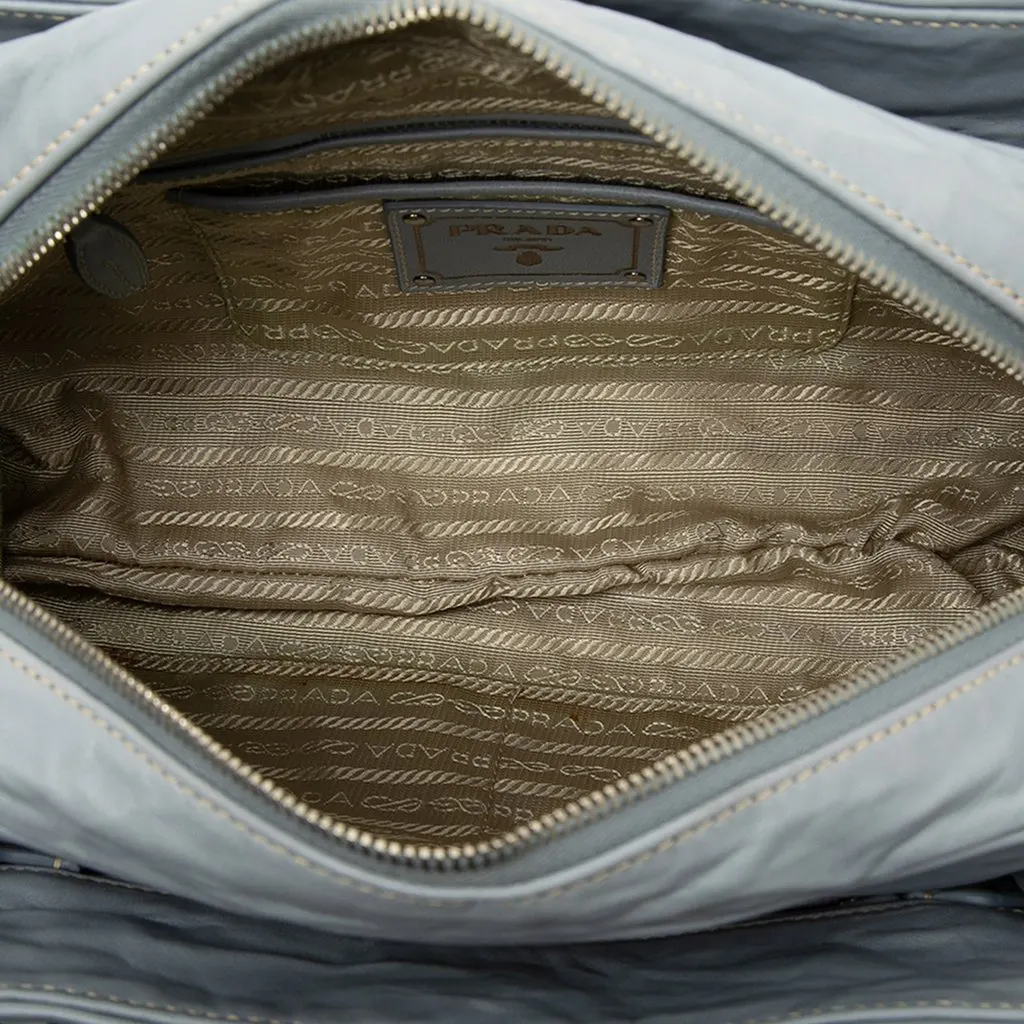 Prada Nappa Antique Re Edition 2001 Top Handle Bag Blue Leather Very good - Model View
