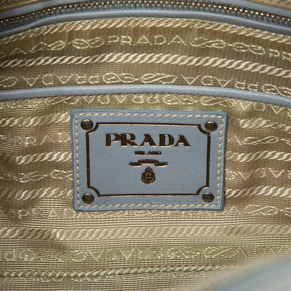 Prada Nappa Antique Re Edition 2001 Top Handle Bag Blue Leather Very good - Box View