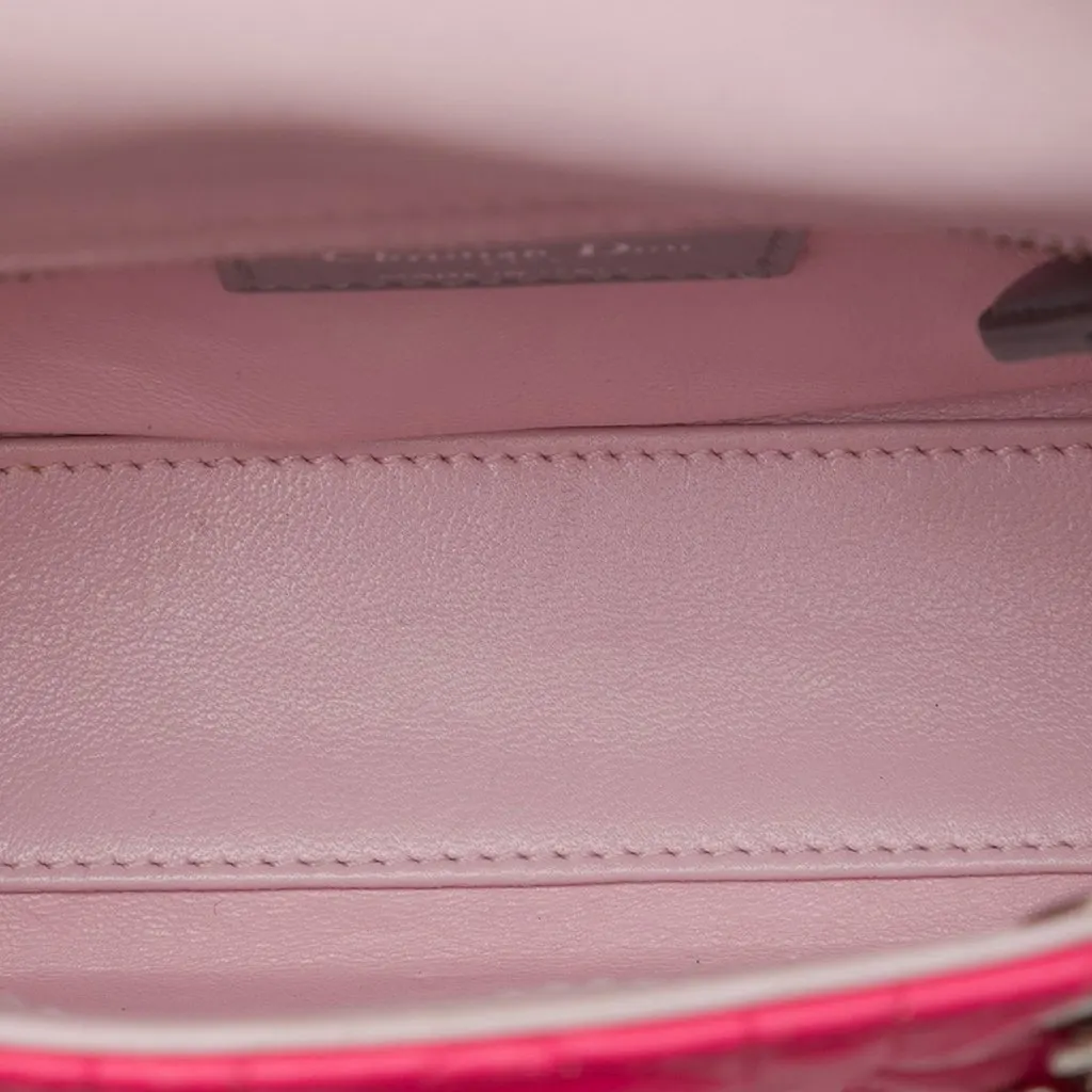 Dior Mini Tricolor Lambskin Cannage Lady Dior Pink Leather Good - Model View