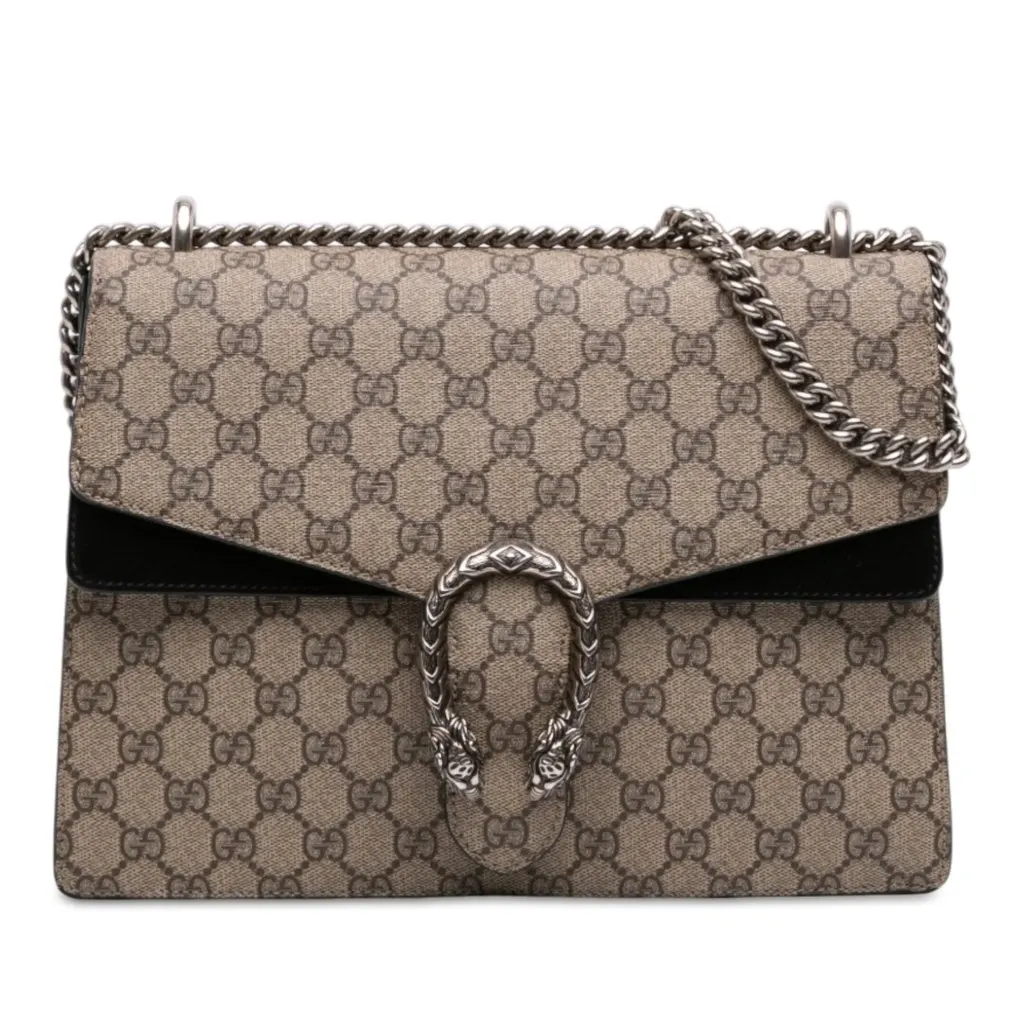 Gucci Medium GG Supreme Dionysus Shoulder Bag Beige Very good - Front View