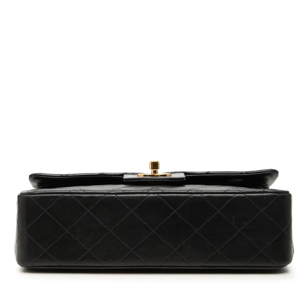Chanel Small Classic Lambskin Double Flap Black Leather Good - Inside View