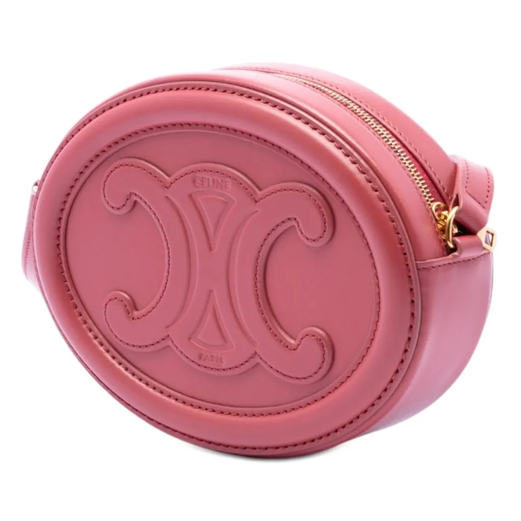 Celine Small Calfskin Cuir Triomphe Oval Crossbody Red Leather Very good - Back View