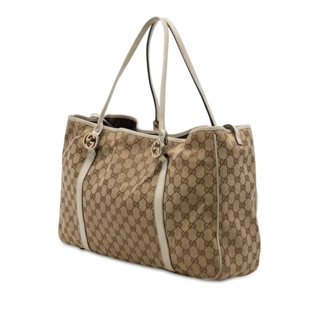 Gucci Large GG Canvas Twins Tote Beige Very good - Back View