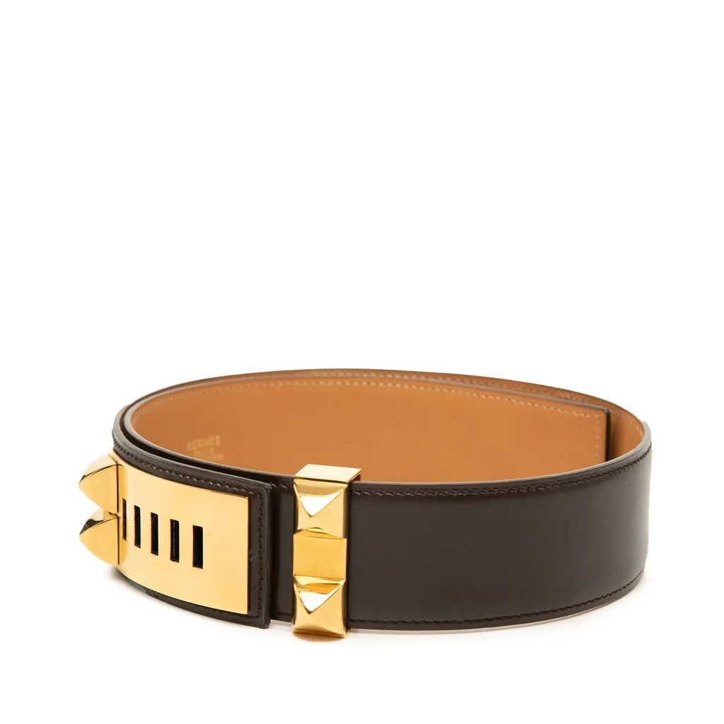 Hermès Box Calf Collier de Chien Belt 70 Brown Leather Very good - Back View