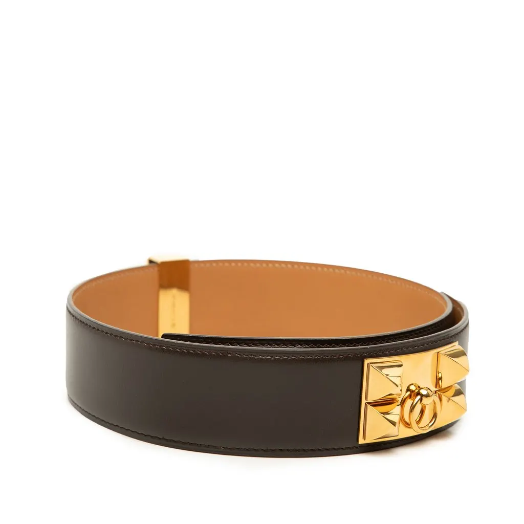 Hermès Box Calf Collier de Chien Belt 70 Brown Leather Very good - Inside View