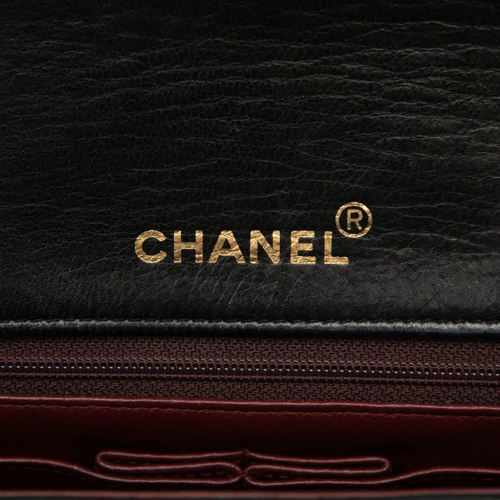 Chanel CC Quilted Lambskin Full Single Flap Black Leather Very good - Box View