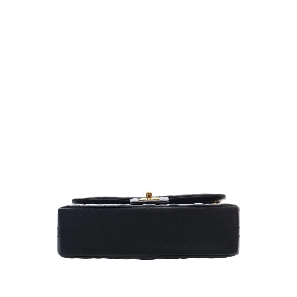 Chanel Small Classic Lambskin Double Flap Black Leather Very good - Inside View