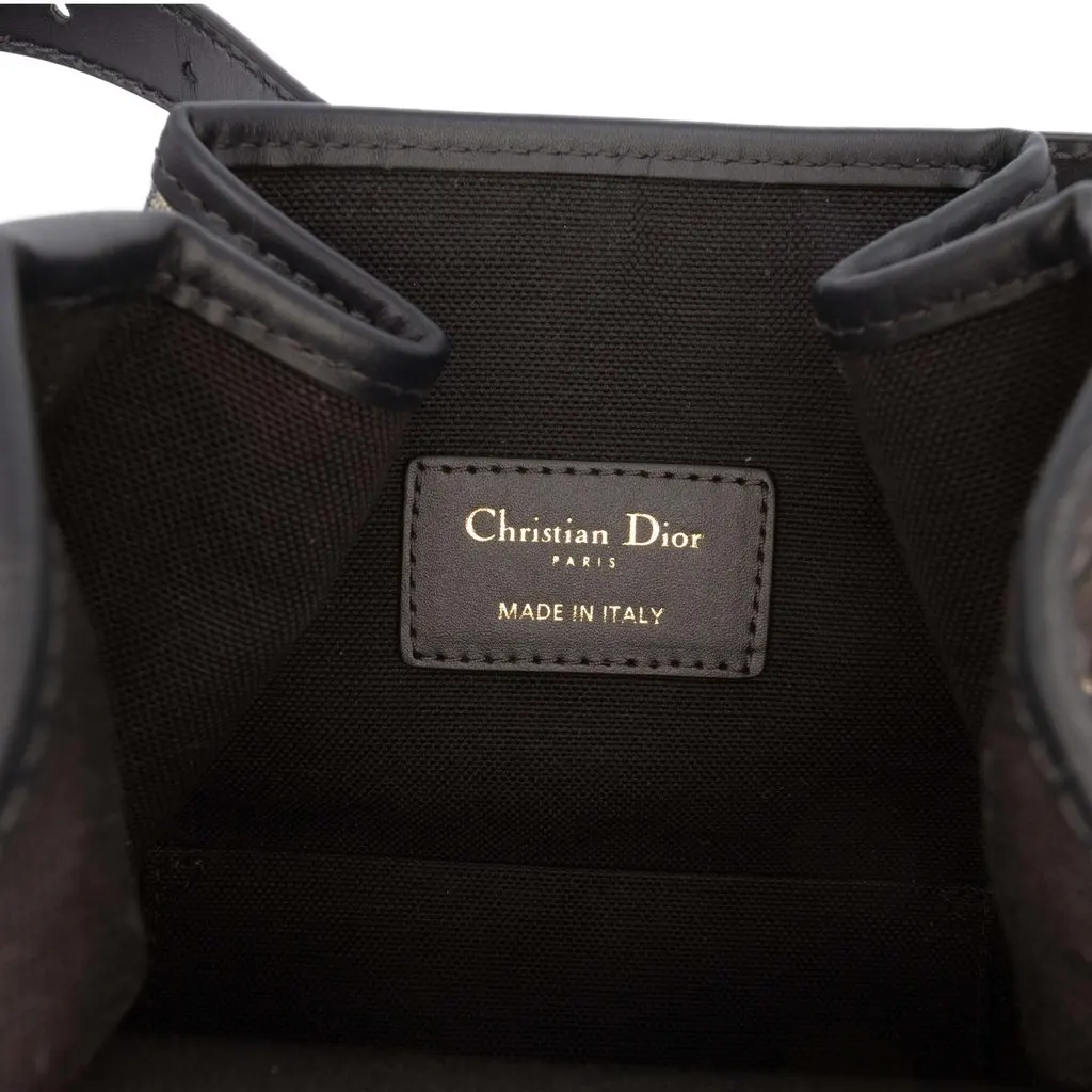 Dior Medium Oblique Canvas CEst Dior Bucket Bag Blue Very good - Box View