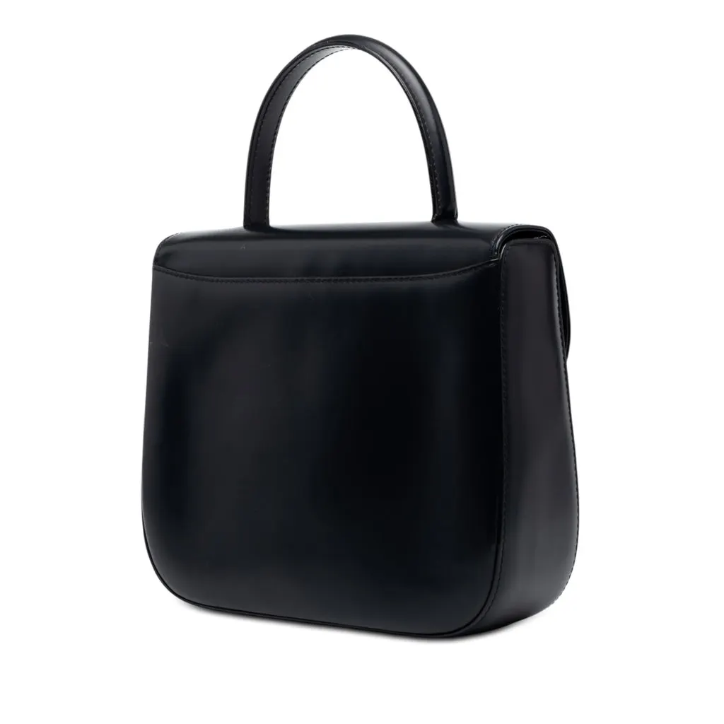 Cartier Leather Sapphire Line Handbag Black Leather Very good - Back View
