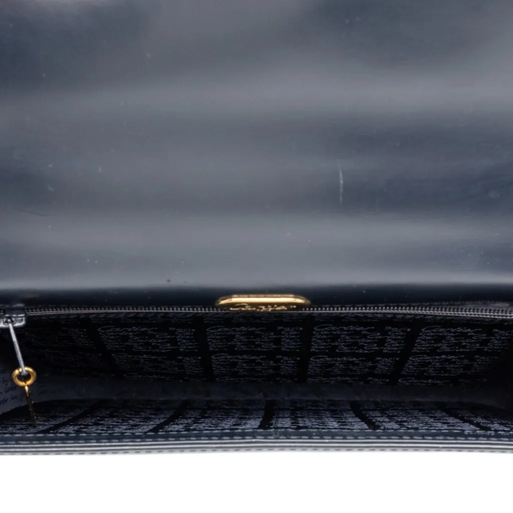 Cartier Leather Sapphire Line Handbag Black Leather Very good - Model View