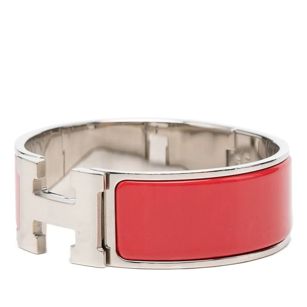 Hermès Wide Enamel Clic Clac H Bracelet PM Red Enamel Very good - Back View