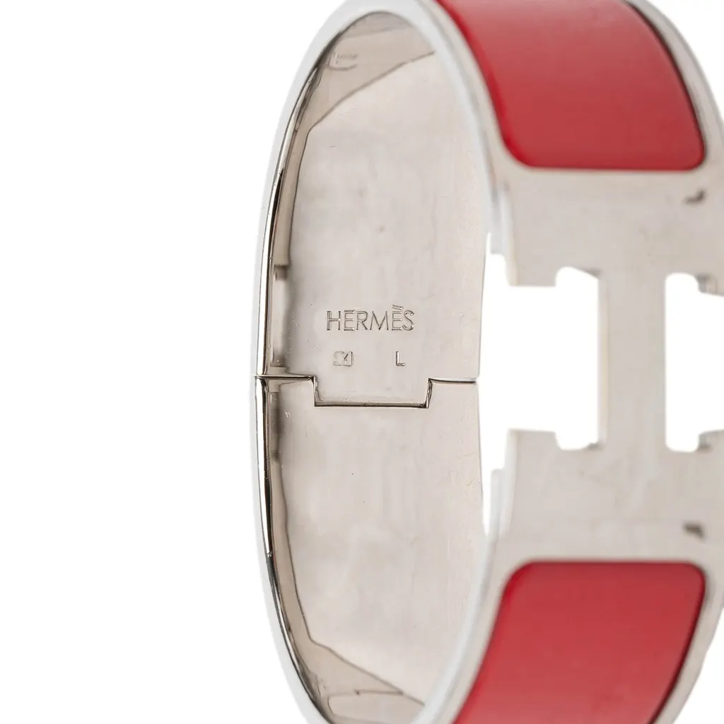 Hermès Wide Enamel Clic Clac H Bracelet PM Red Enamel Very good - Model View
