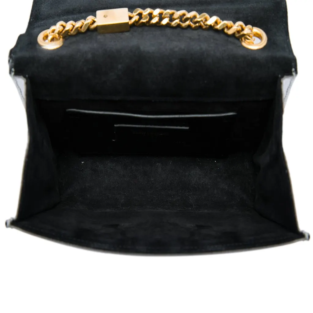 Saint Laurent Small Metallic Calfskin Monogram Kate Tassel Crossbody Silver Leather Very good - Model View