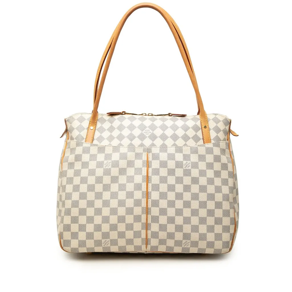Louis Vuitton Damier Azur Figheri GM White Good - Front View