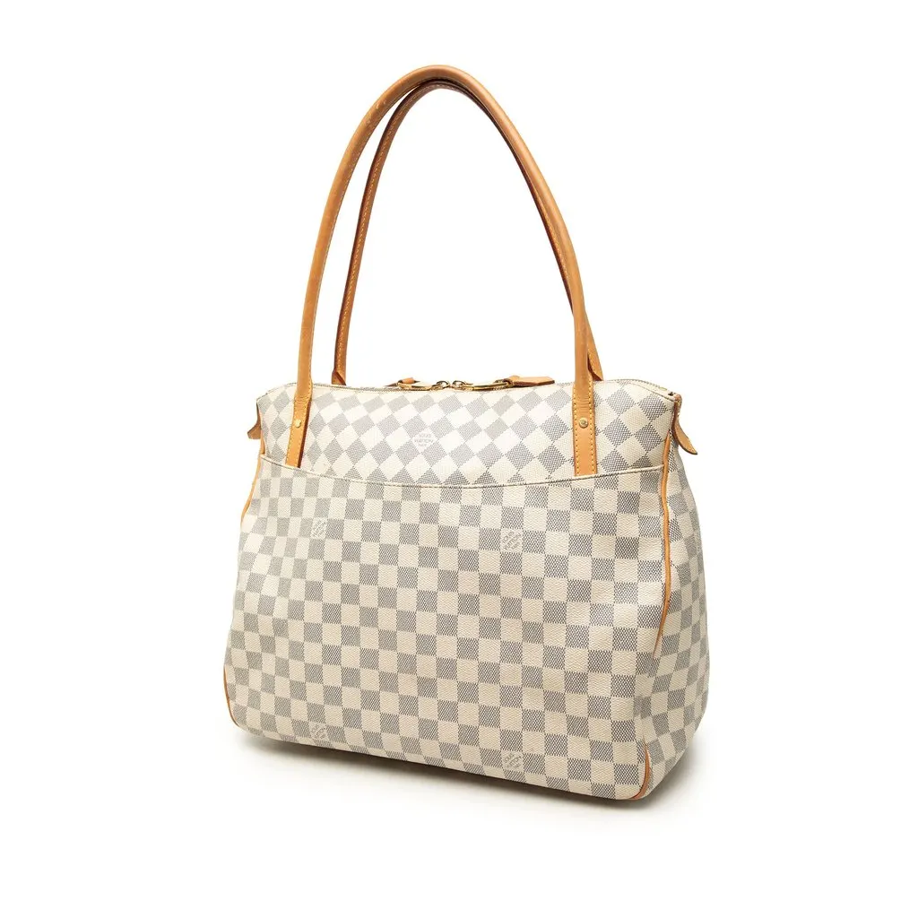 Louis Vuitton Damier Azur Figheri GM White Good - Back View