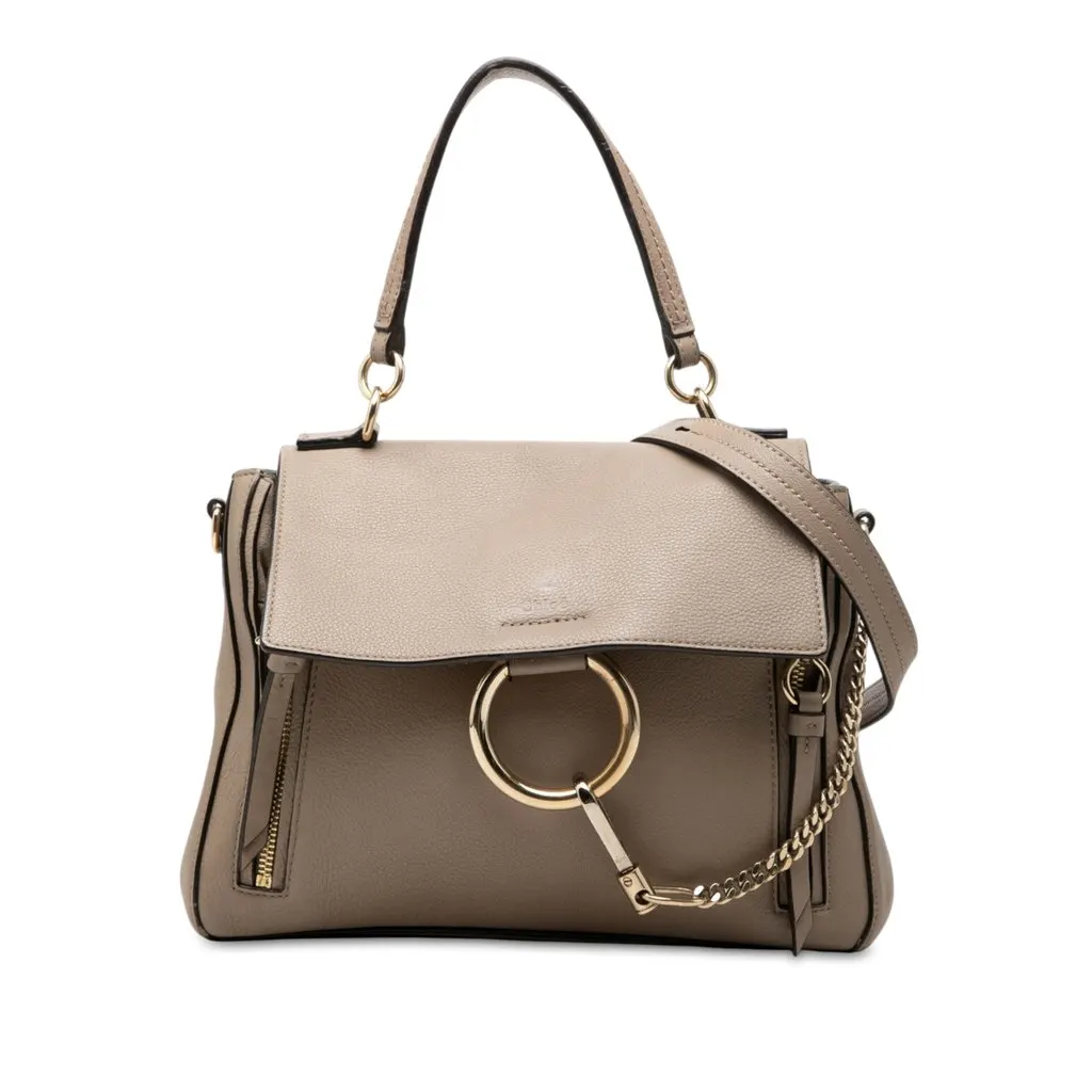 Chloé Small Leather Faye Day Satchel Brown Leather Very good - Front View
