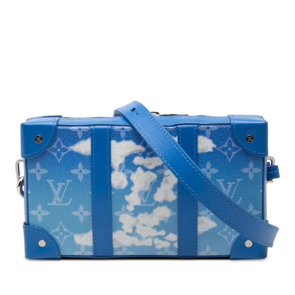 Louis Vuitton Monogram Clouds Soft Trunk Wallet Blue Very good - Front View