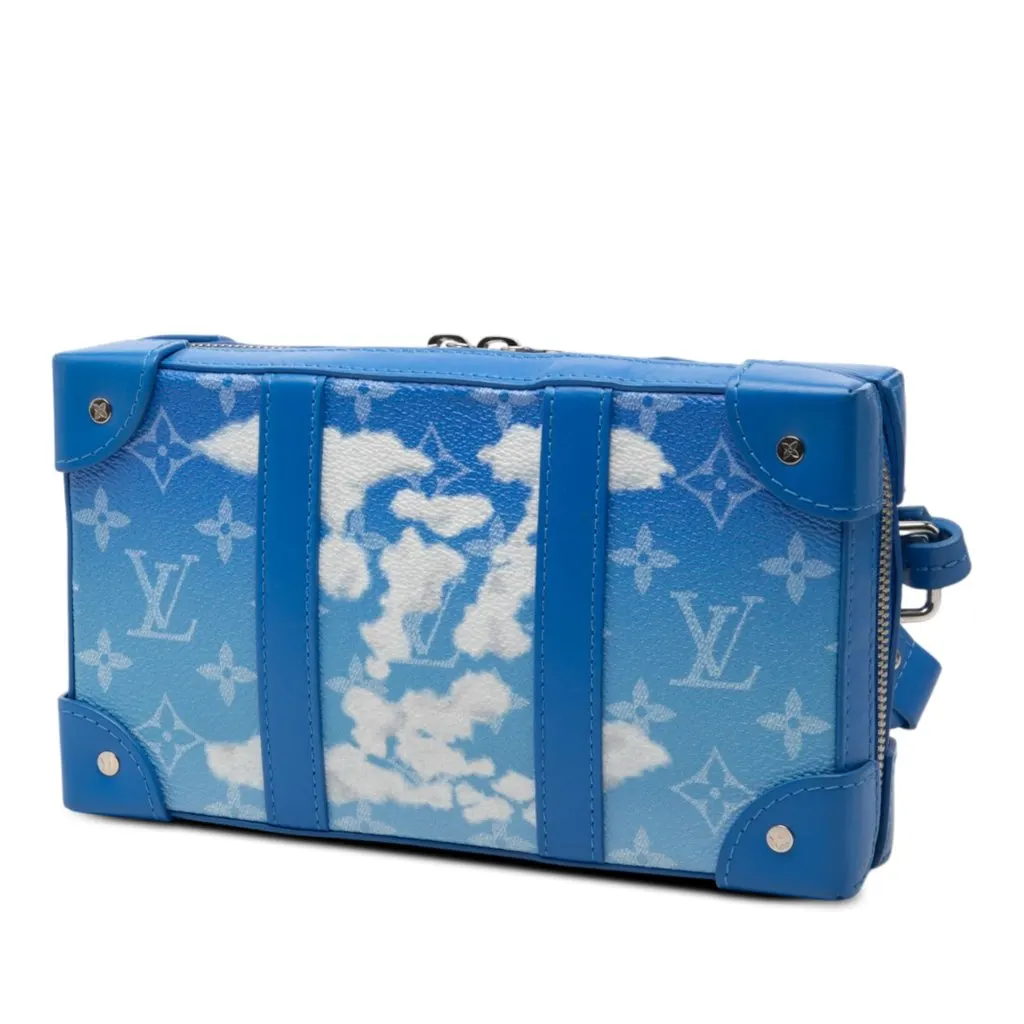 Louis Vuitton Monogram Clouds Soft Trunk Wallet Blue Very good - Back View