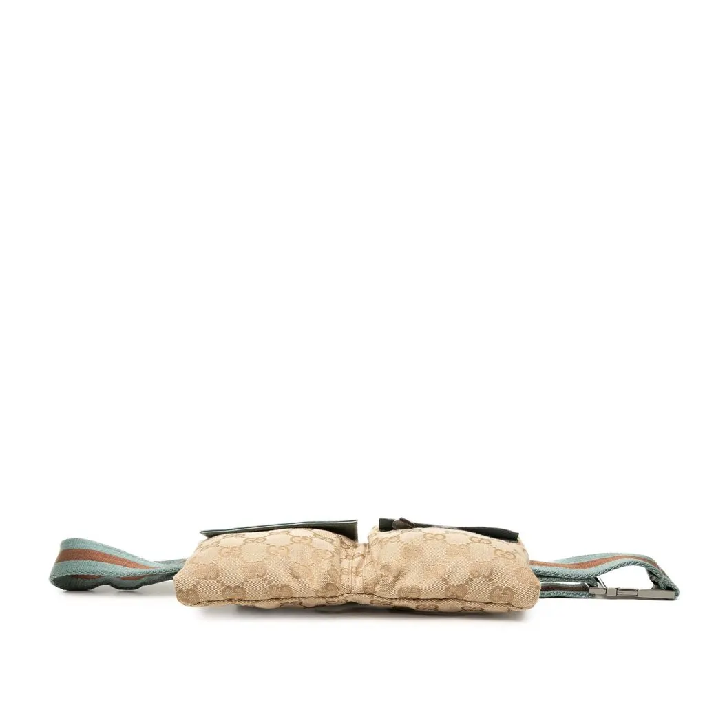 Gucci GG Canvas Web Double Pocket Belt Bag Beige Canvas Very good - Inside View
