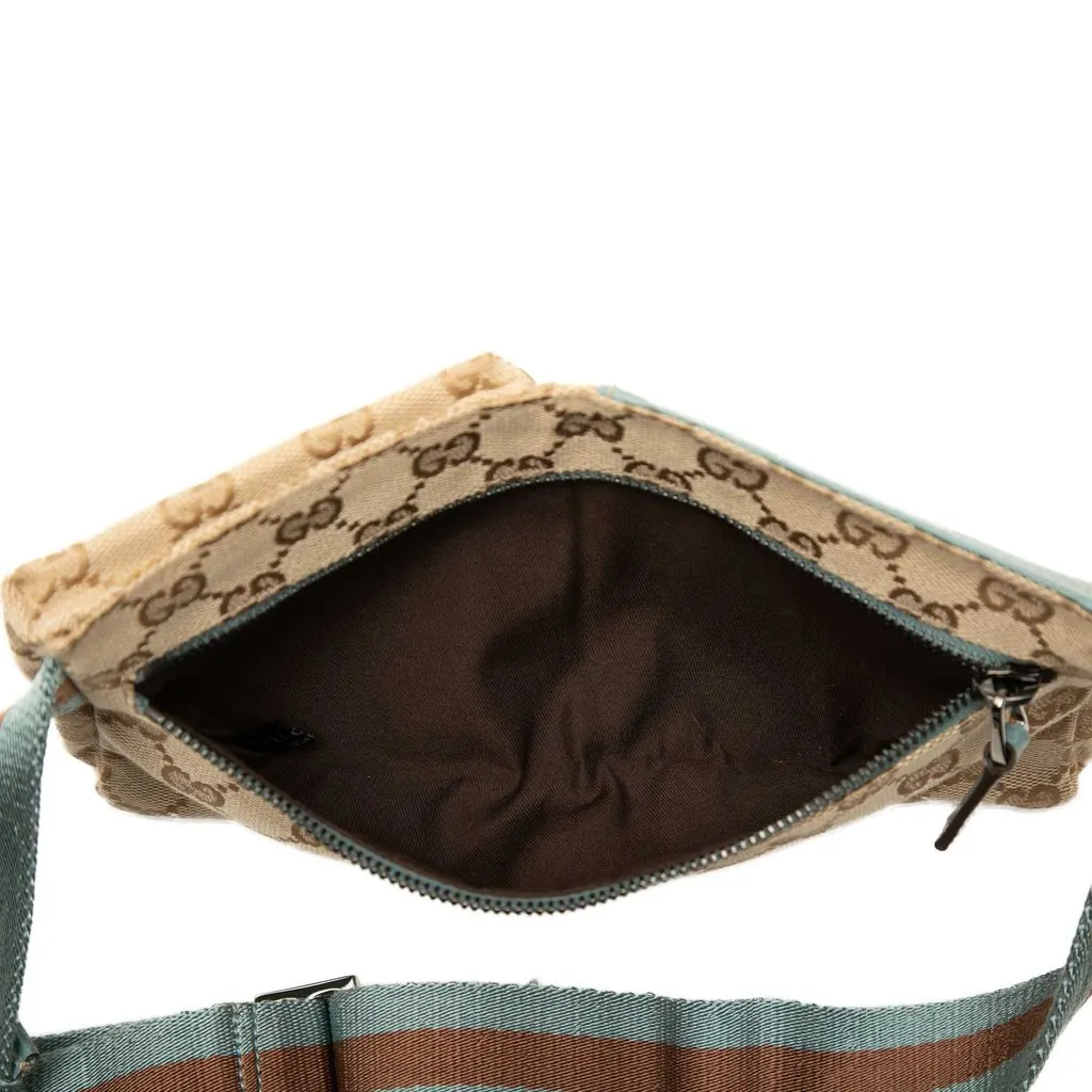 Gucci GG Canvas Web Double Pocket Belt Bag Beige Canvas Very good - Box View