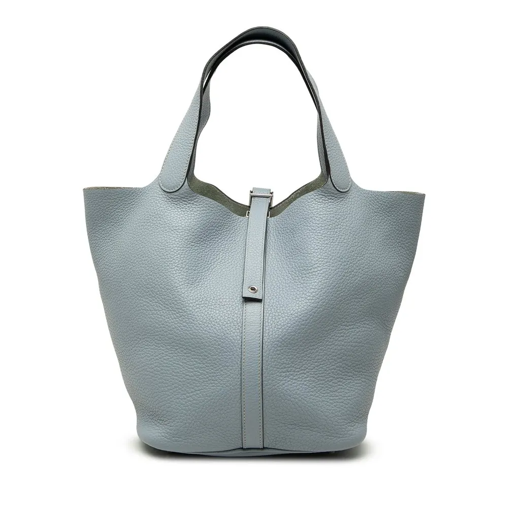 Hermès Clemence Picotin Lock 22 Blue Leather Very good - Front View
