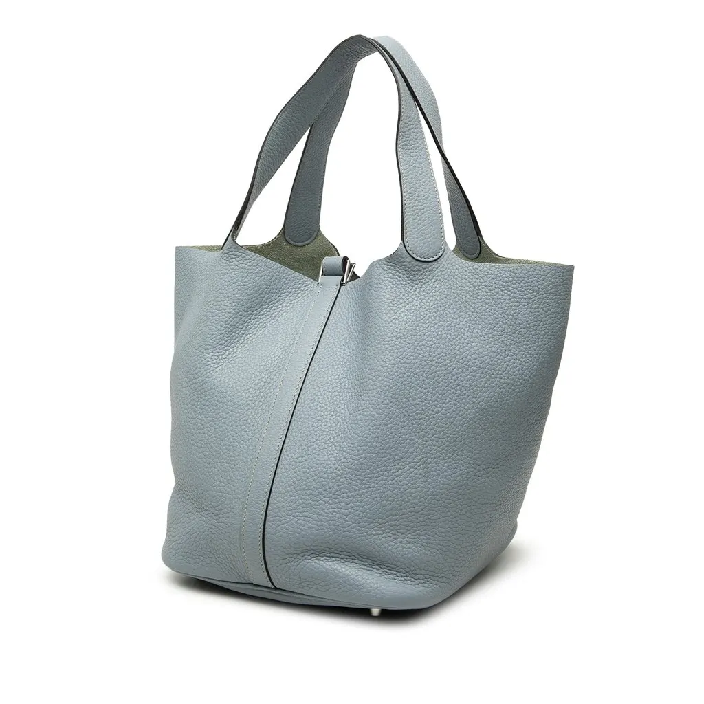 Hermès Clemence Picotin Lock 22 Blue Leather Very good - Back View