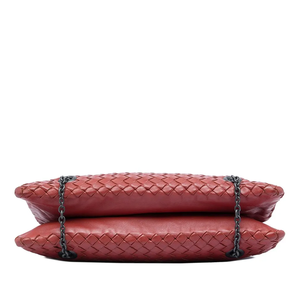 Bottega Veneta Nappa Intrecciato Duo Shoulder Bag Red Leather Very good - Inside View