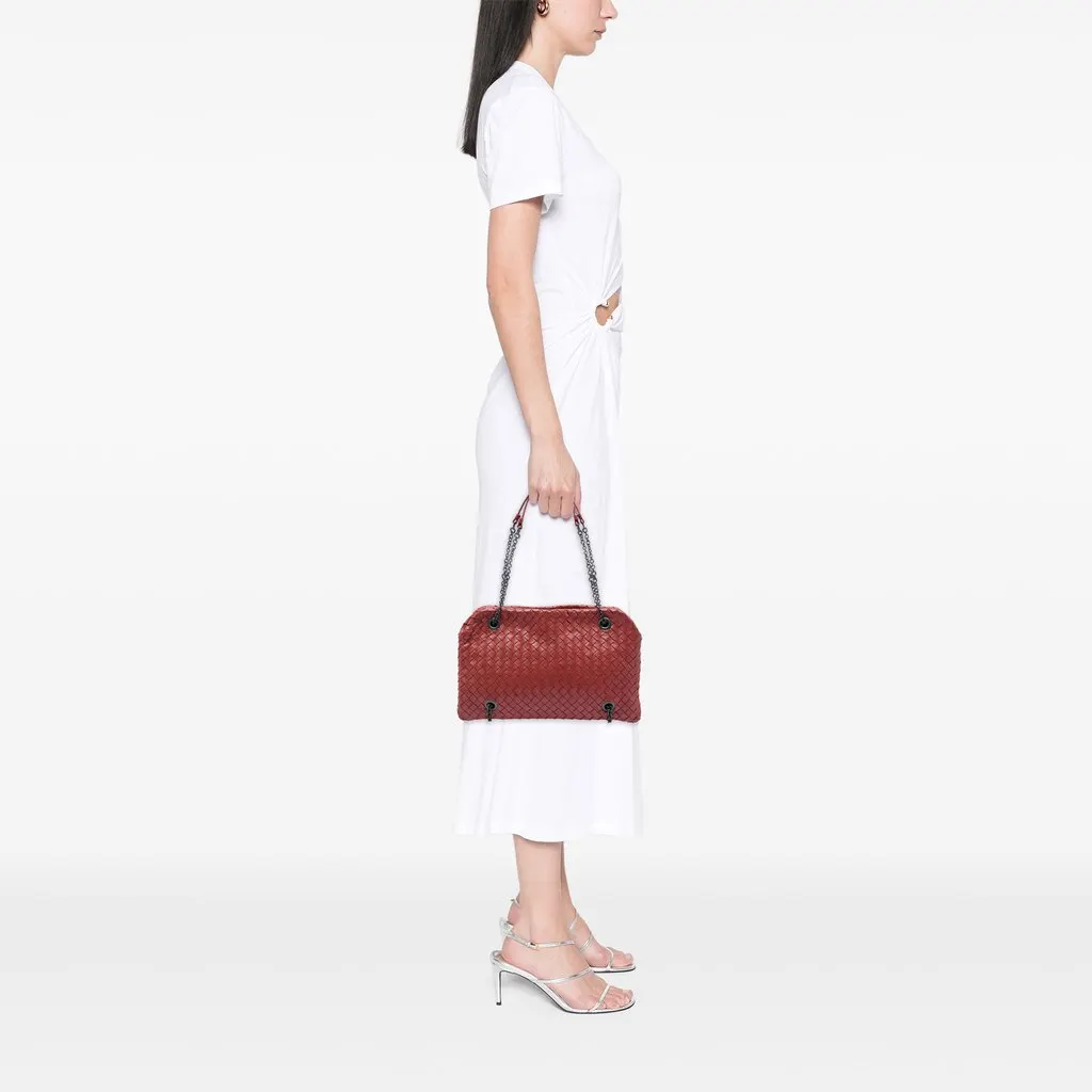 Bottega Veneta Nappa Intrecciato Duo Shoulder Bag Red Leather Very good - Box View